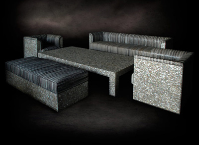 White Mother of pearl Shell Furniture Sofa