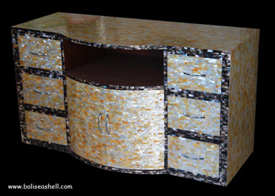 Seashell Table Drawer MOP Shell Furniture