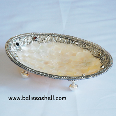 shell bowl crafts art inlay silver