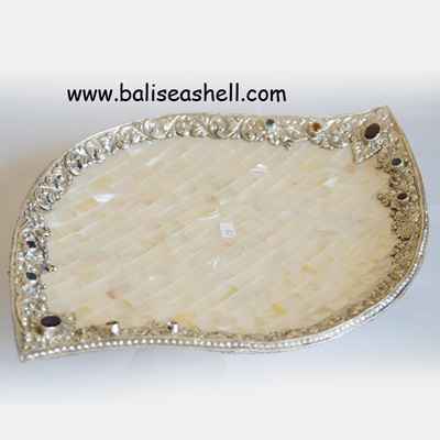 Plate MOP Shell Combination Silver Art