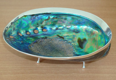 Paua Shell Art Astray with Silver