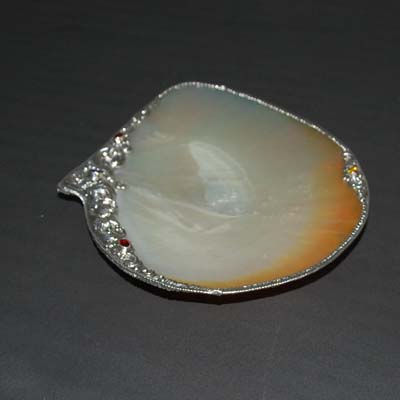 Mother of Pearl Plate with Silver Art