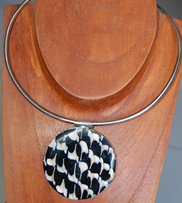 Shell & Stainless Pendant Art