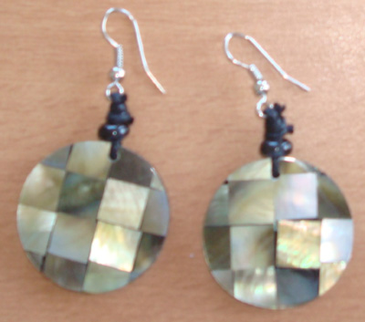 MOP Black Shell Mosaic Earring
