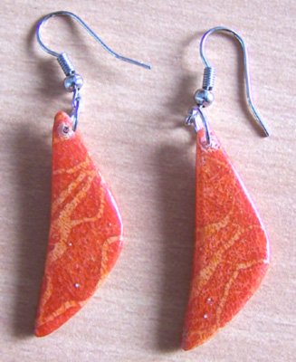 Red Coral Earring Natural