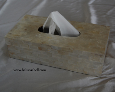 White Tissue Box From Capiz Shell