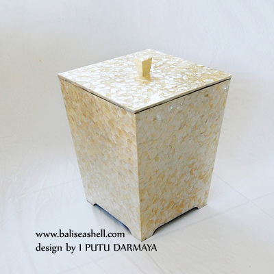 White MOP Shell Bin Rubbish