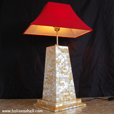 MOP Pearl Shell Table Lamp Art