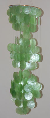 Wind Chimes Shell Capiz Green