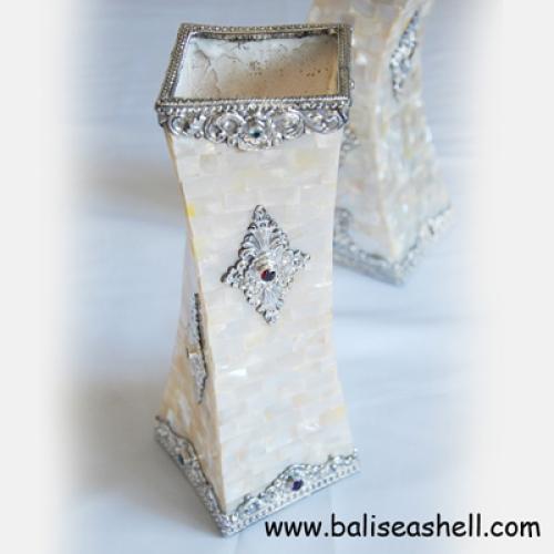 Silver Bead Mop Shell Earring